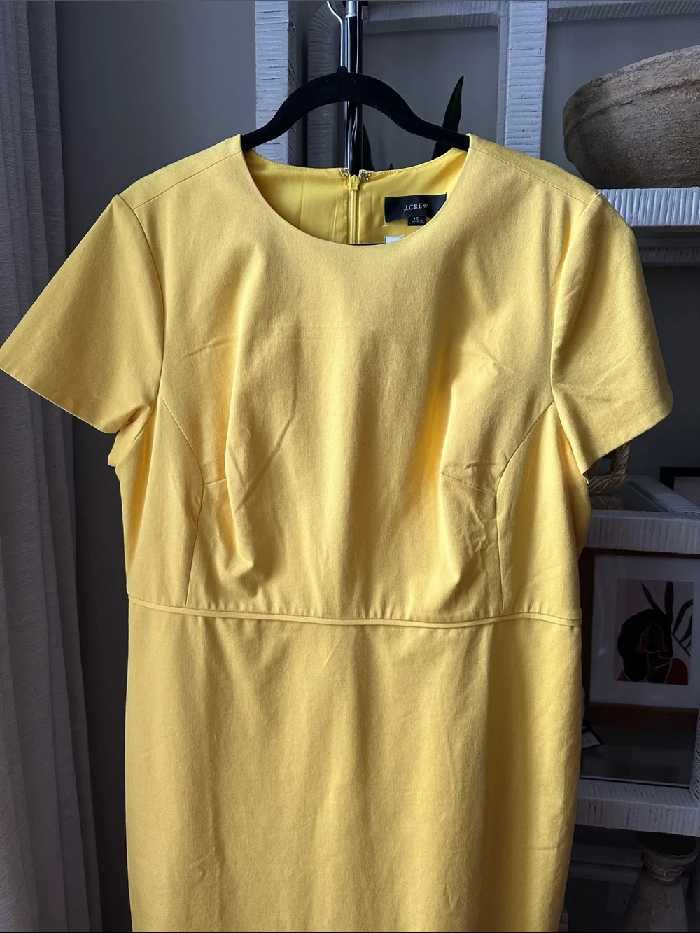 J. Crew Yellow Short-Sleeve Sheath Dress